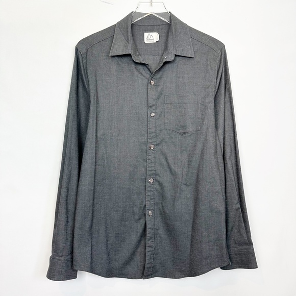 Alamere Designs Charcoal Button Down Shirt Hemp Blend Medium - Picture 1 of 5